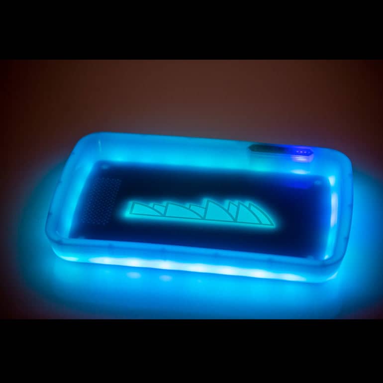 Piranha LED Rolling Tray Blue Dark