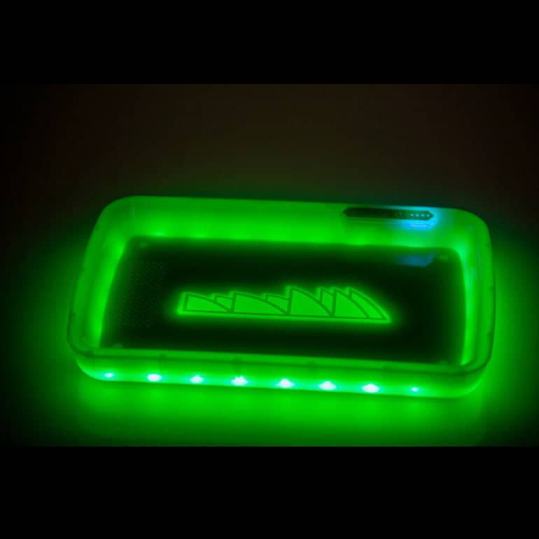 Piranha LED Rolling Tray Green Dark